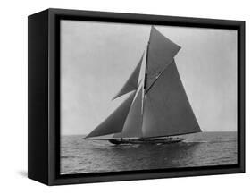 Racing Sloop in Full Sail-N.L. Stebbins-Framed Stretched Canvas