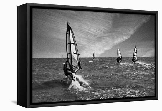 Racing Surfers-Adrian Campfield-Framed Stretched Canvas