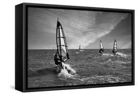 Racing Surfers-Adrian Campfield-Framed Stretched Canvas