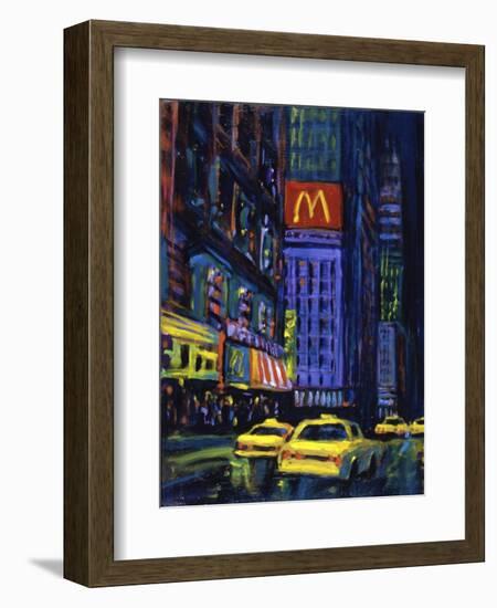 Racing Taxis at Night, New York City-Patti Mollica-Framed Premium Giclee Print