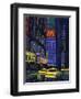 Racing Taxis at Night, New York City-Patti Mollica-Framed Premium Giclee Print