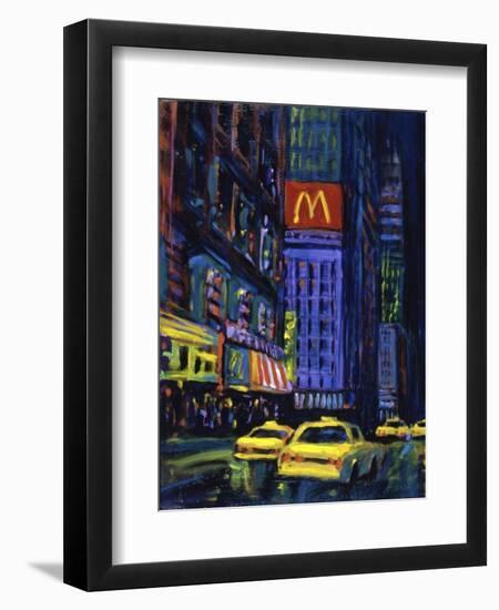 Racing Taxis at Night, New York City-Patti Mollica-Framed Giclee Print