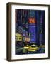 Racing Taxis at Night, New York City-Patti Mollica-Framed Giclee Print