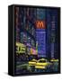 Racing Taxis at Night, New York City-Patti Mollica-Framed Stretched Canvas