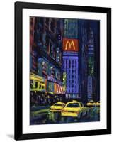 Racing Taxis at Night, New York City-Patti Mollica-Framed Giclee Print