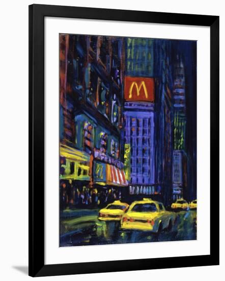 Racing Taxis at Night, New York City-Patti Mollica-Framed Giclee Print