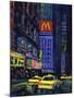 Racing Taxis at Night, New York City-Patti Mollica-Mounted Giclee Print