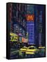 Racing Taxis at Night, New York City-Patti Mollica-Framed Stretched Canvas