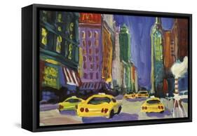 Racing Taxis, New York City-Patti Mollica-Framed Stretched Canvas