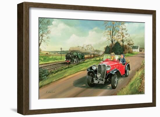 Racing the Train, 1995-Richard Wheatland-Framed Giclee Print