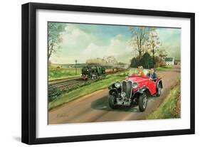 Racing the Train, 1995-Richard Wheatland-Framed Giclee Print