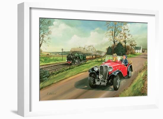 Racing the Train, 1995-Richard Wheatland-Framed Giclee Print