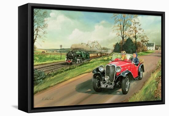 Racing the Train, 1995-Richard Wheatland-Framed Stretched Canvas