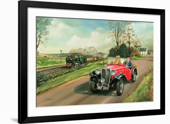 Racing the Train, 1995-Richard Wheatland-Framed Giclee Print