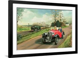 Racing the Train, 1995-Richard Wheatland-Framed Giclee Print