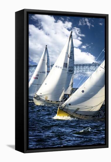 Racing to the Buoy-Alan Hausenflock-Framed Stretched Canvas