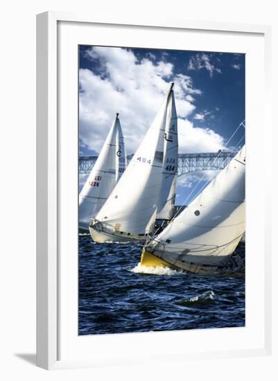 Racing to the Buoy-Alan Hausenflock-Framed Photographic Print