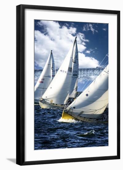 Racing to the Buoy-Alan Hausenflock-Framed Photographic Print