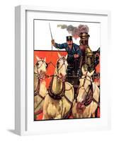 "Racing to the Fire,"January 12, 1935-Maurice Bower-Framed Giclee Print