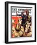 "Racing to the Fire," Saturday Evening Post Cover, January 12, 1935-Maurice Bower-Framed Giclee Print