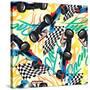 Racing with Checkered Flag Seamless Pattern-Adam Fahey-Stretched Canvas