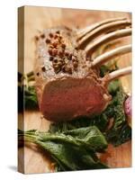 Rack of Lamb with Sichuan Pepper on Fried Sage-null-Stretched Canvas