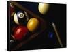 Rack of Pool Balls with Chalk and Cue-Ernie Friedlander-Framed Stretched Canvas