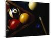 Rack of Pool Balls with Chalk and Cue-Ernie Friedlander-Stretched Canvas