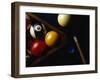 Rack of Pool Balls with Chalk and Cue-Ernie Friedlander-Framed Premium Photographic Print