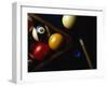 Rack of Pool Balls with Chalk and Cue-Ernie Friedlander-Framed Premium Photographic Print