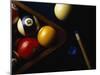 Rack of Pool Balls with Chalk and Cue-Ernie Friedlander-Mounted Premium Photographic Print