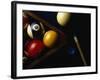 Rack of Pool Balls with Chalk and Cue-Ernie Friedlander-Framed Photographic Print