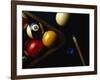 Rack of Pool Balls with Chalk and Cue-Ernie Friedlander-Framed Photographic Print