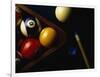 Rack of Pool Balls with Chalk and Cue-Ernie Friedlander-Framed Photographic Print