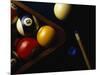 Rack of Pool Balls with Chalk and Cue-Ernie Friedlander-Mounted Photographic Print