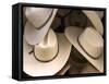 Rack with Assortment of Stylish Mexican Hats, Puerto Vallarta, Mexico-Nancy & Steve Ross-Framed Stretched Canvas