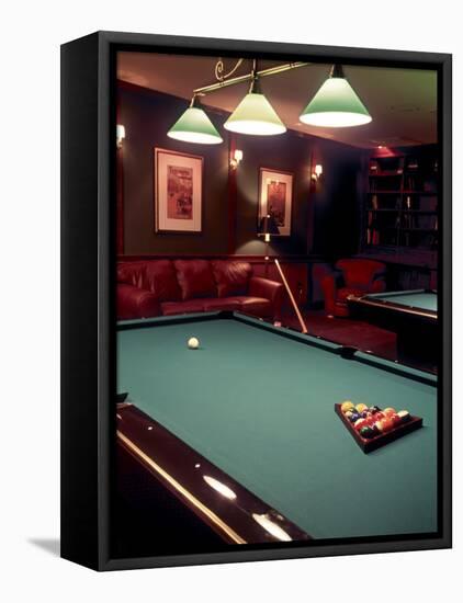 Racked Set of Balls, Boston Billiards, MA-John Coletti-Framed Stretched Canvas