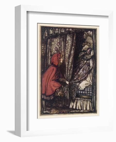 Rackham, Wolf in Bed-Arthur Rackham-Framed Art Print