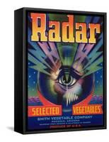 Radar Vegetable Label - Phoenix, AZ-Lantern Press-Framed Stretched Canvas