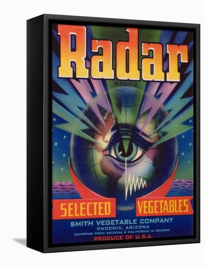 Radar Vegetable Label - Phoenix, AZ-Lantern Press-Framed Stretched Canvas