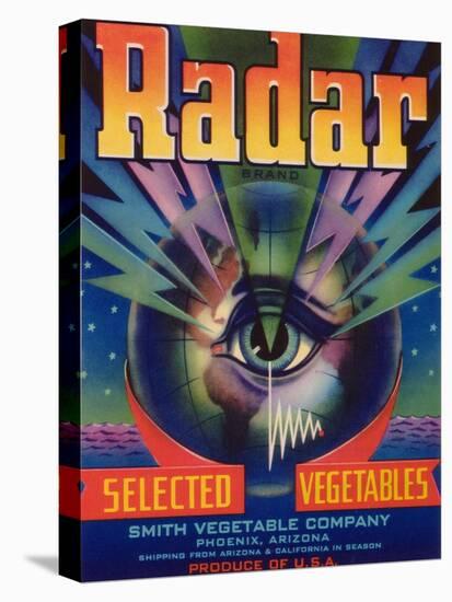Radar Vegetable Label - Phoenix, AZ-Lantern Press-Stretched Canvas