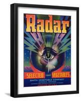 Radar Vegetable Label - Phoenix, AZ-Lantern Press-Framed Art Print