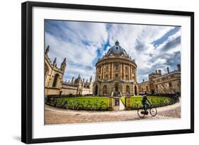 Radcliffe Camera with Cyclist, Oxford, Oxfordshire, England, United Kingdom, Europe-John Alexander-Framed Photographic Print