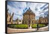 Radcliffe Camera with Cyclist, Oxford, Oxfordshire, England, United Kingdom, Europe-John Alexander-Framed Stretched Canvas