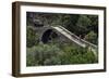 Radfahrer, Spelunca Schlucht, Genuesenbrücke, Ota, Korsika, Frankreich-Norbert Eisele-Hein-Framed Photographic Print