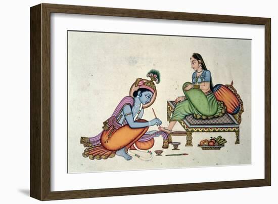 Radha and Krishna-Indian School-Framed Giclee Print