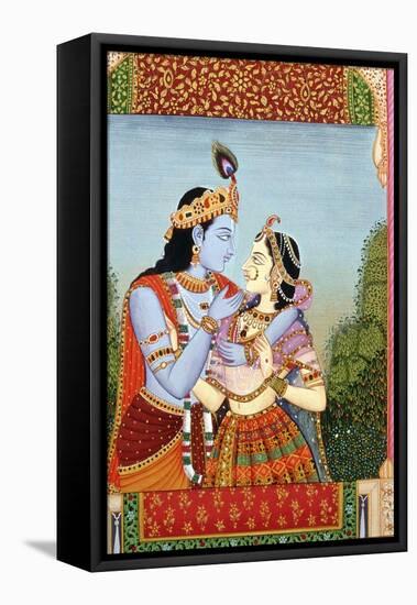 Radha and Krishna-null-Framed Stretched Canvas