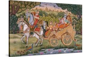 Radha and Krishna-Indian School-Stretched Canvas