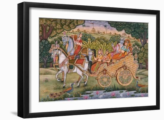 Radha and Krishna-Indian School-Framed Giclee Print