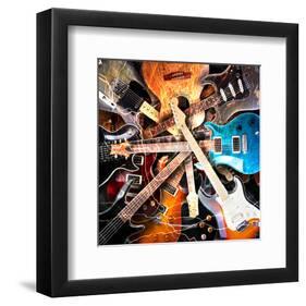 Radial Electric Guitar Layout-null-Framed Art Print